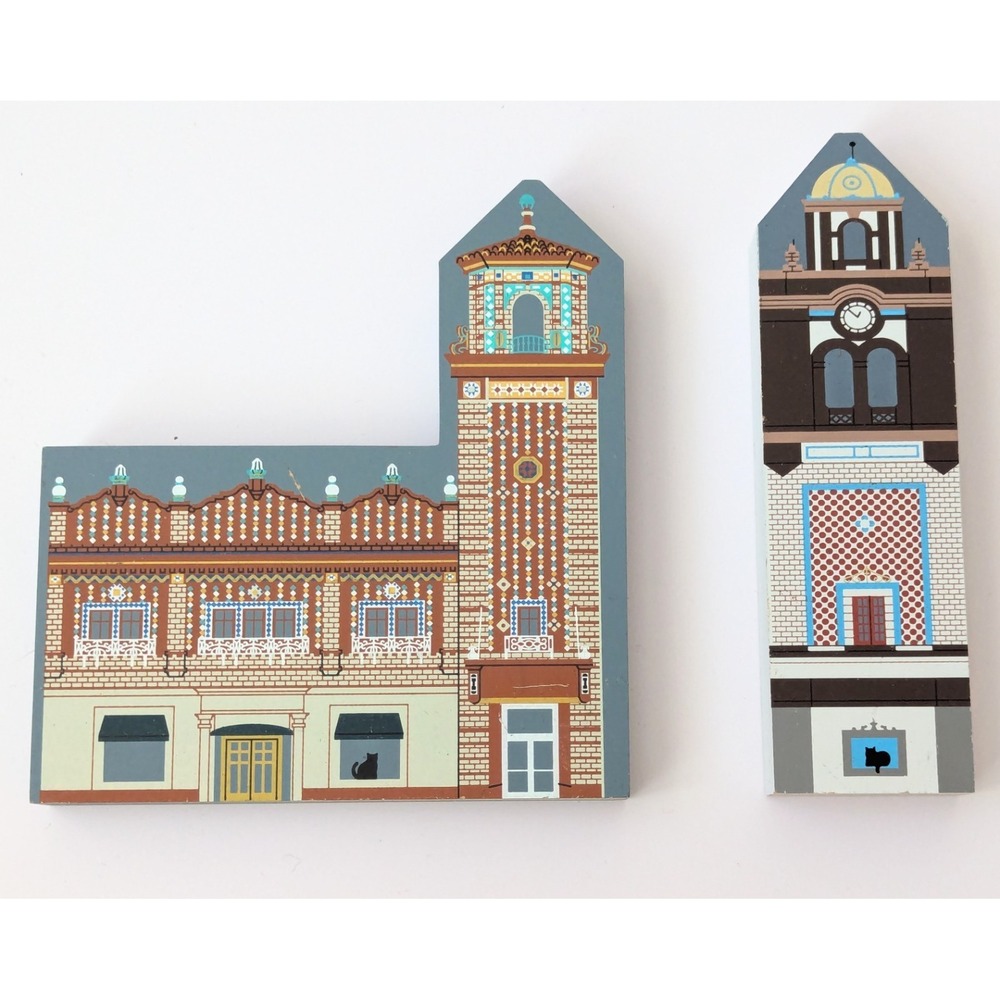 Vintage Cat's Meow Village COUNTRY CLUB PLAZA Kansas City Missouri 1996 RARE Set